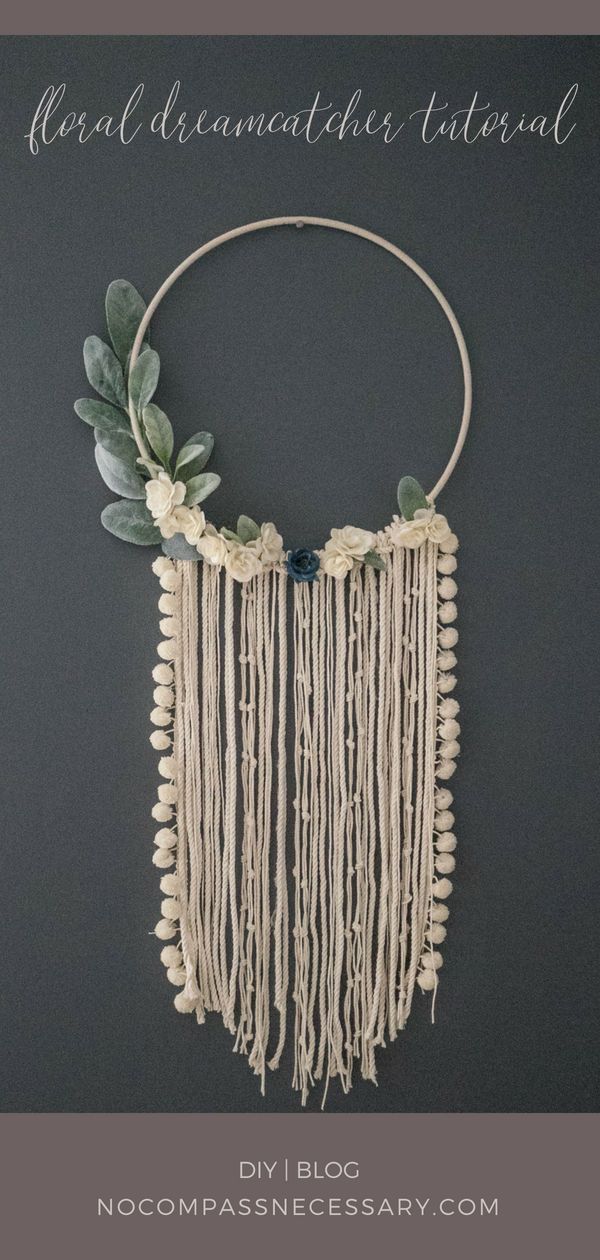 DIY Floral Wandbehang Dreamcatcher #dreamcatcher #floral #wandbehang