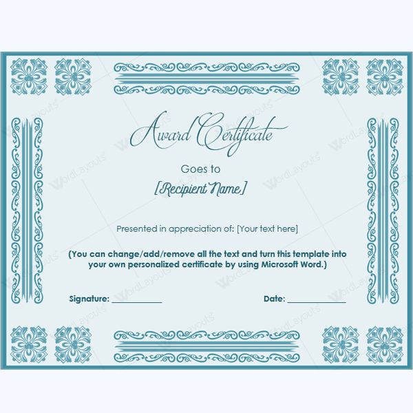 99 best Award Certificate Templates images on Pinterest - microsoft word award template 99 best Award Certificate Templates images on Pinterest - microsoft word award template