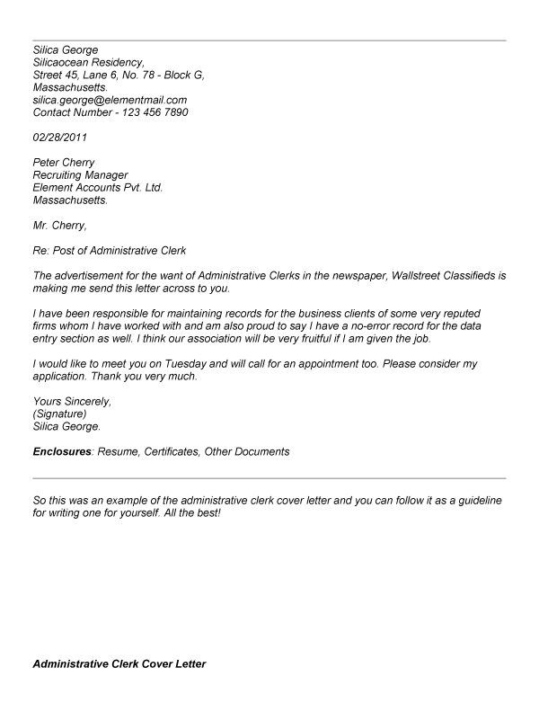 sample resume cover letter administrative clerk for big assistant - administrative clerk sample resume cover letter administrative clerk for big assistant - administrative clerk