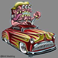monster hot rod art monster hot rod art