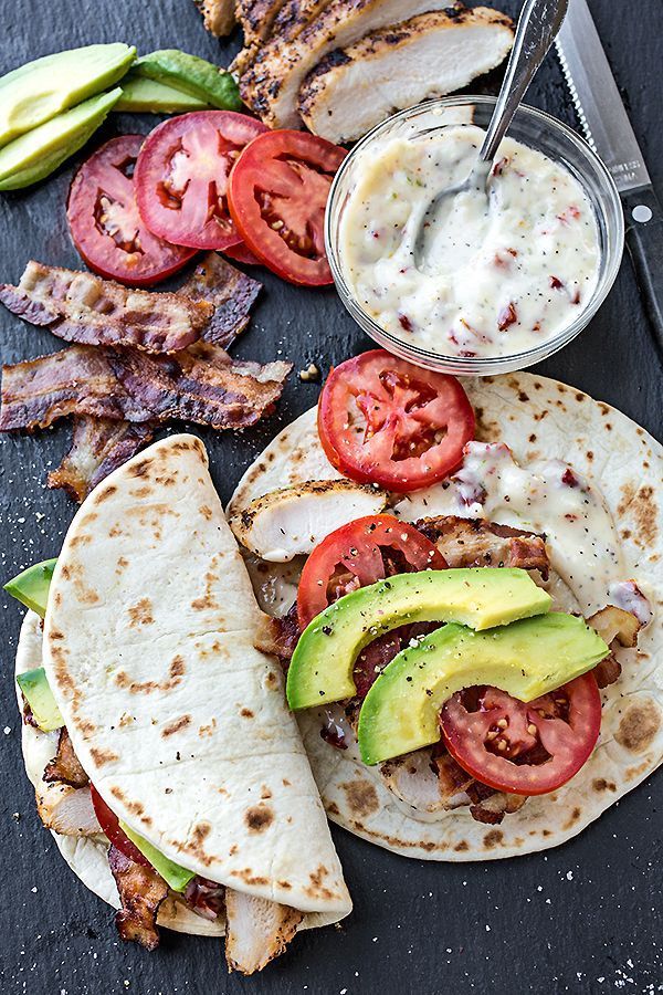 Smoky Chicken Flatbread with Crispy Bacon, Avocado, and Sun-Dried Tomato Mayo