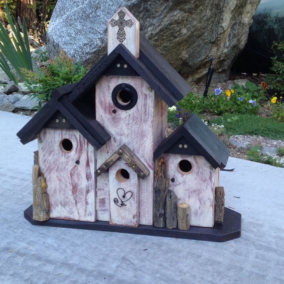 Custom Condo Birdhouse Rustic Functional Outdoor Patio Decorative Bird House Home Garden Handmade Custom Condo Birdhouse Rustic Functional Outdoor Patio Decorative Bird House Home Garden Handmade