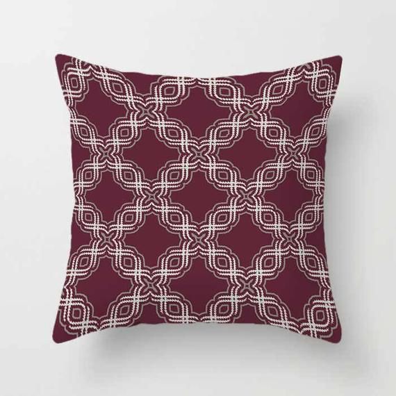 Burgundy Pillow Covers Throw Pillows Dark Red Throw Pillow Maroon Pillows