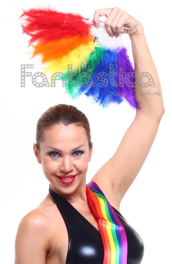 Rainbow Alas De Plumas Para Hombre Damas Vestido Elaborado Disfraz de Orgullo Gay 80x50 Nuevo