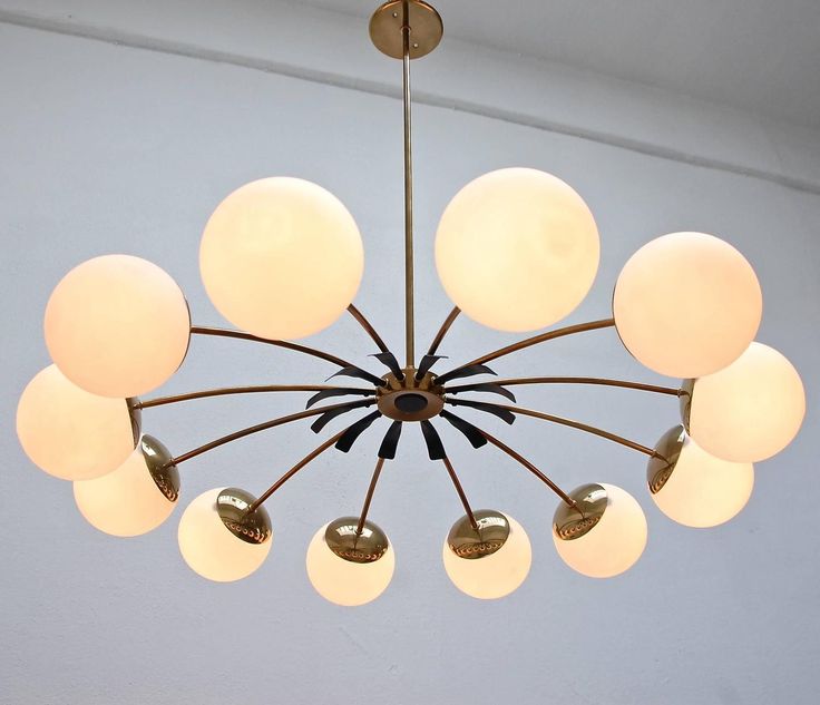 Rare 32 Globe Stilnovo Chandelier | | Stilnovo Rare 32 Globe Stilnovo Chandelier | | Stilnovo