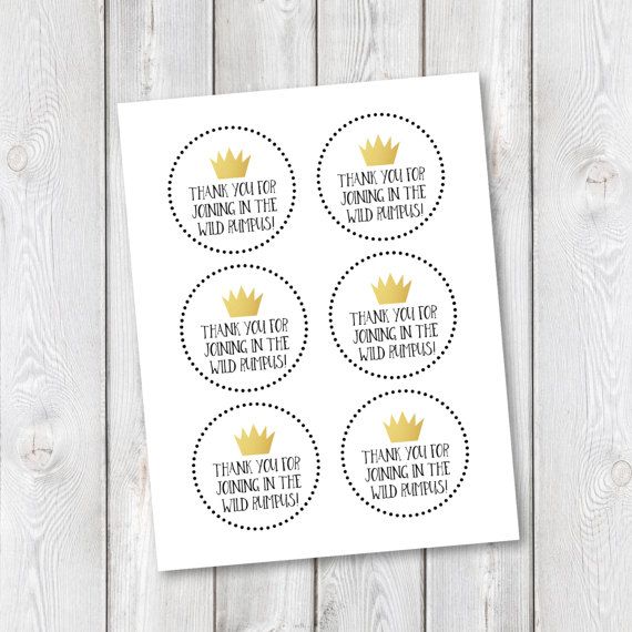 Printable In which The Wild Aspects Are Birthday Desire Bag Tags photograph about Let the Wild Rumpus Start Printable named Printable Wherever The Wild Elements Are Birthday Prefer Bag Tags