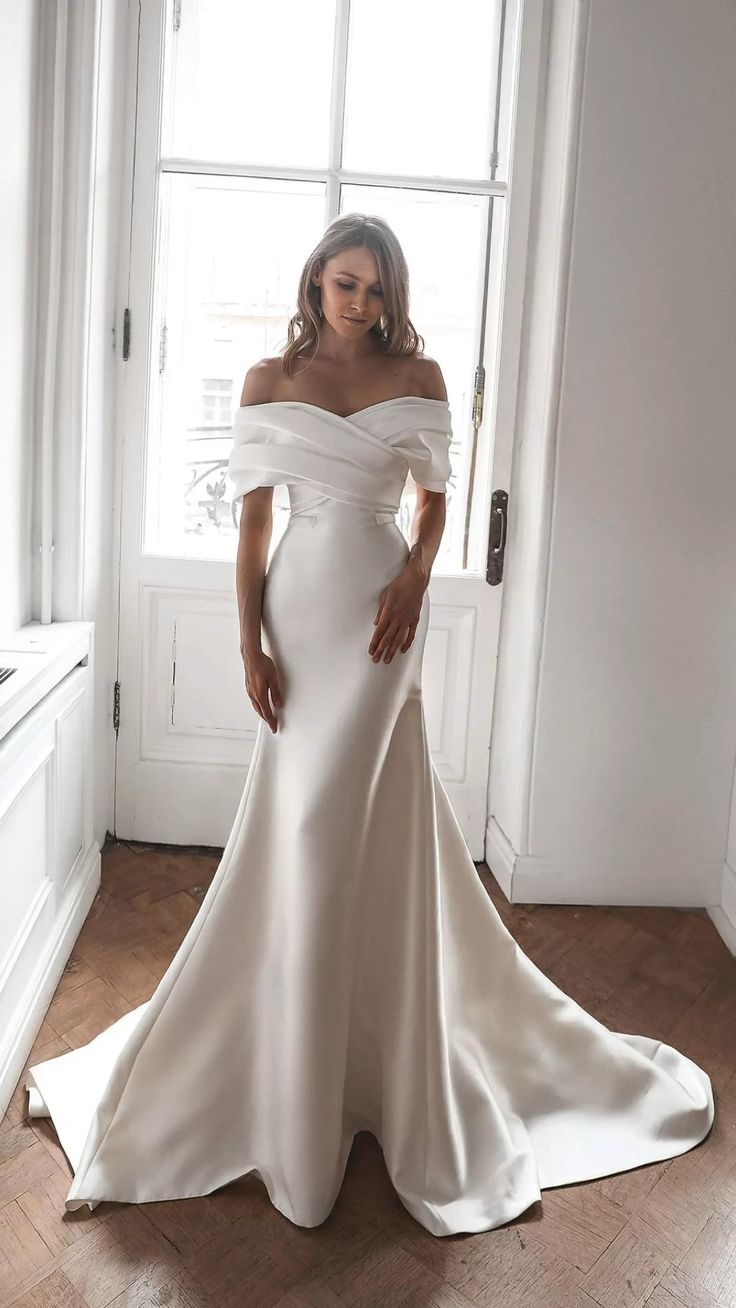 2 in 1 convertible wedding dress, mermaid gown with detachable long