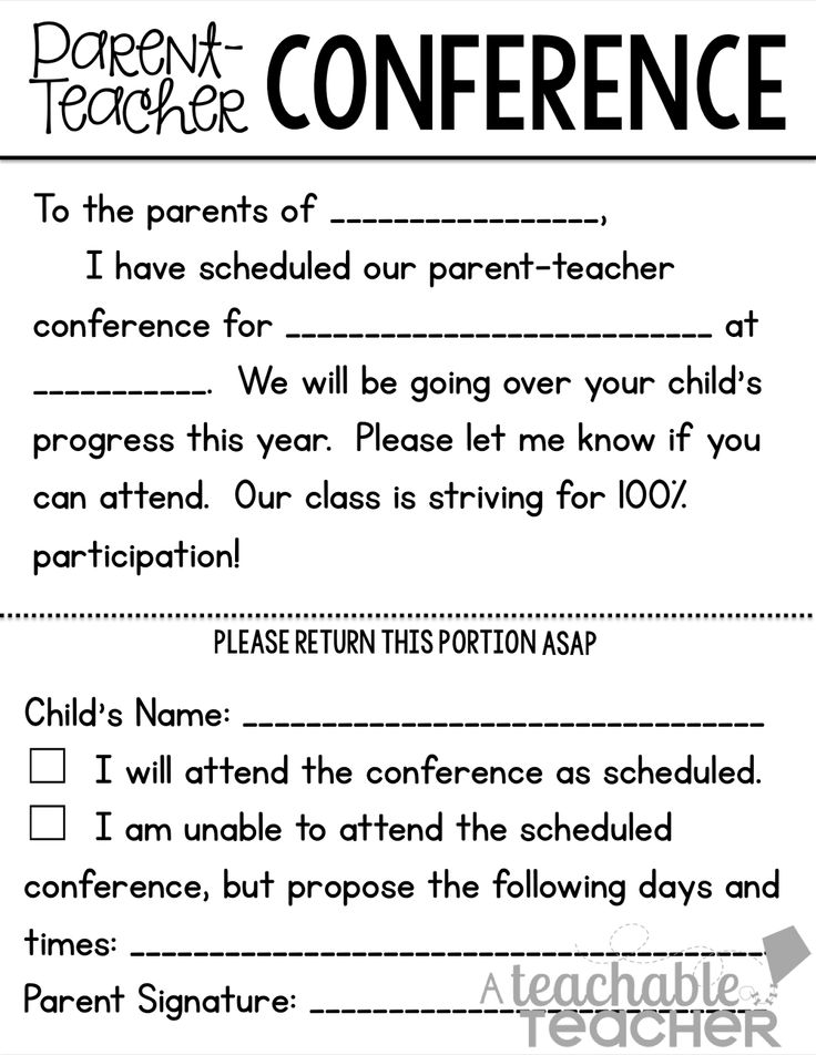 parent teacher conference forms