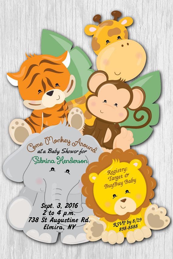 jungle theme baby shower jungle invitations with envelopes