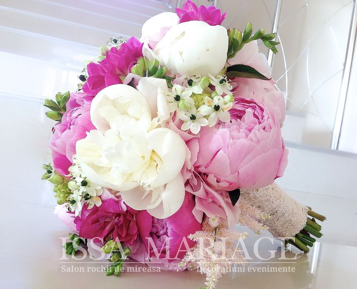 Buchet Mireasa Bujori Roz Pal