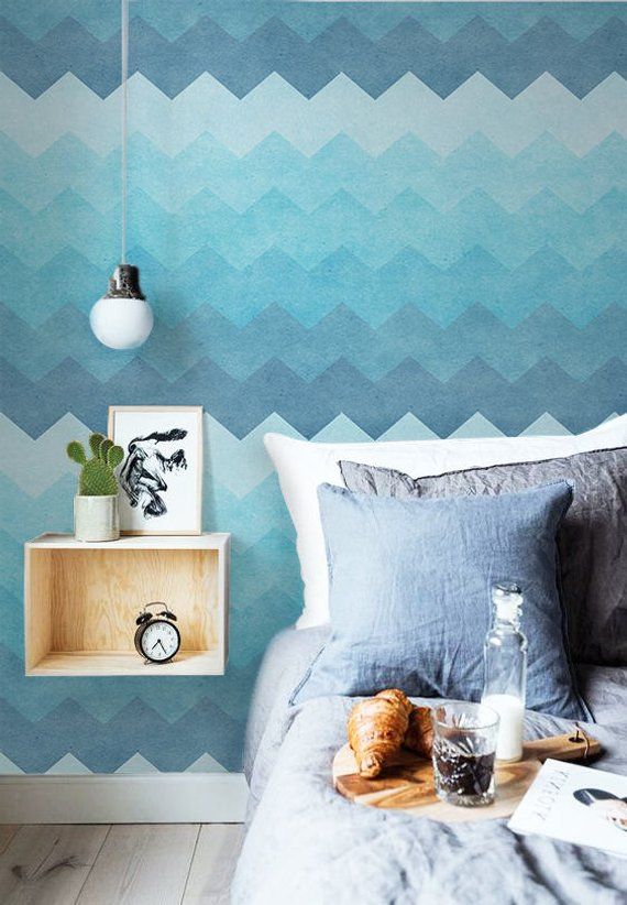 Aqua Zigzag Removable Wallpaper Traditional White Prin Aqua Zigzag L And Stick Wallpaper Traditional Removable Blue Turqouise Wall Mural Temporary Chilling