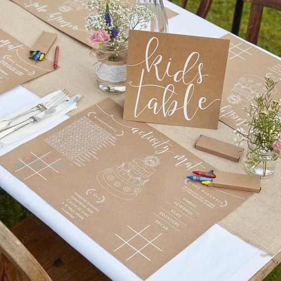 Keep all the little ones entertained for hours with our Kids Activity pack for endless amounts of fun to be had! Children in attendance will love their activity packs which interact with the wedding so they don’t feel left out! Pop the packs on a Kids Table so the adults have some time Keep all the little ones entertained for hours with our Kids Activity pack for endless amounts of fun to be had! Children in attendance will love their activity packs which interact with the wedding so they don’t feel left out! Pop the packs on a Kids Table so the adults have some time