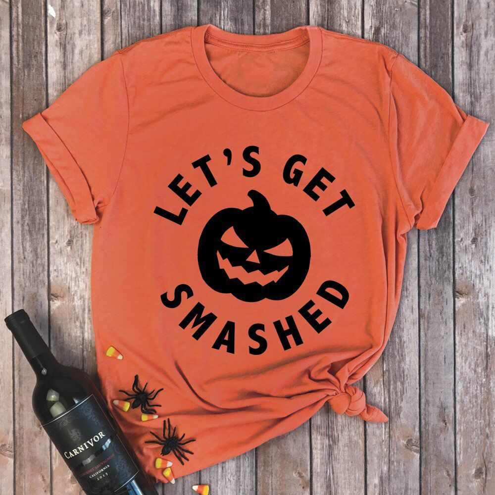 Lets Get Smashed Tshirt Pumpkin Shirt Funny Halloween