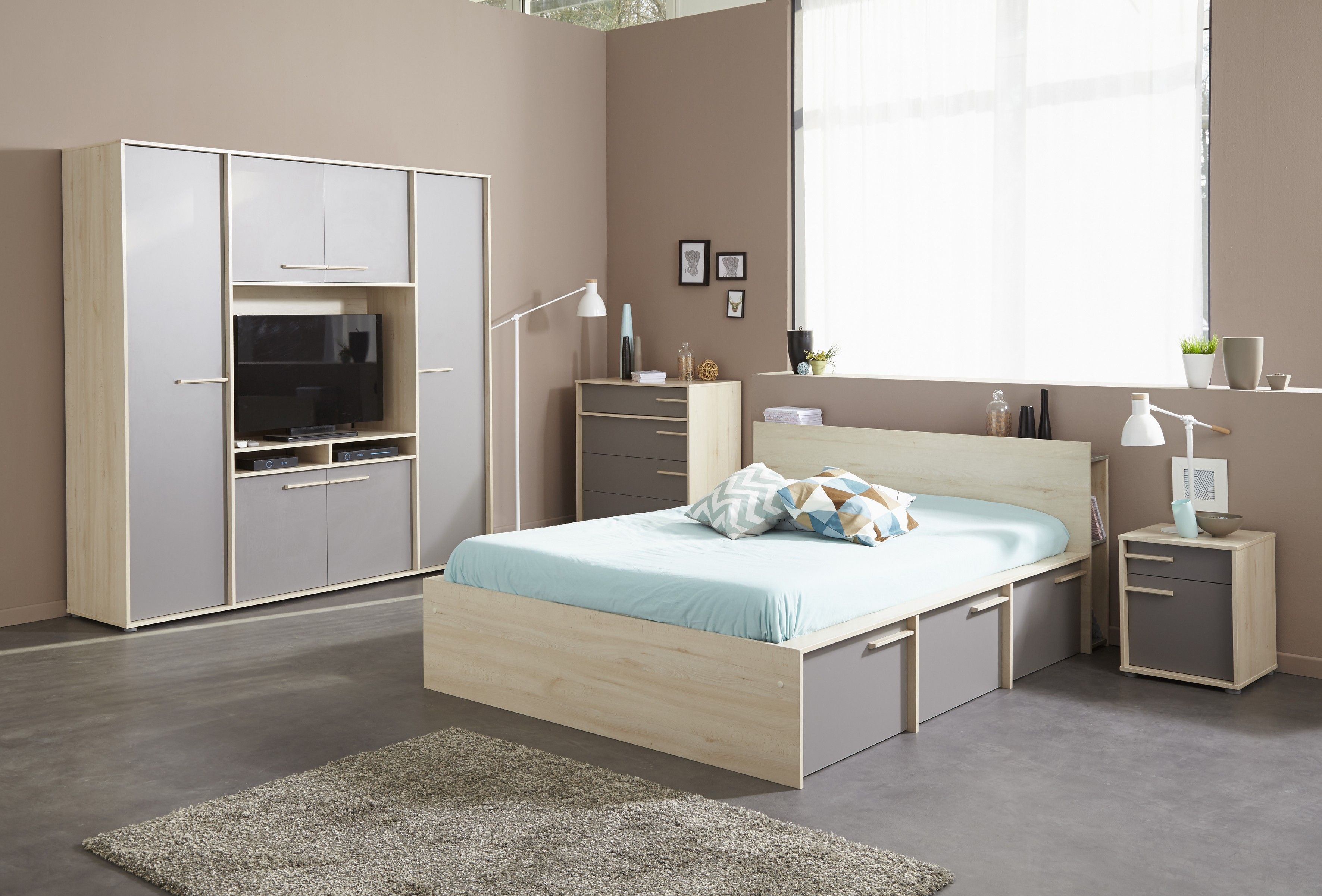 Slaapkamer Connect met combinatiemeubel kleerkast / tv-meubel ... Slaapkamer Connect met combinatiemeubel kleerkast / tv-meubel ...