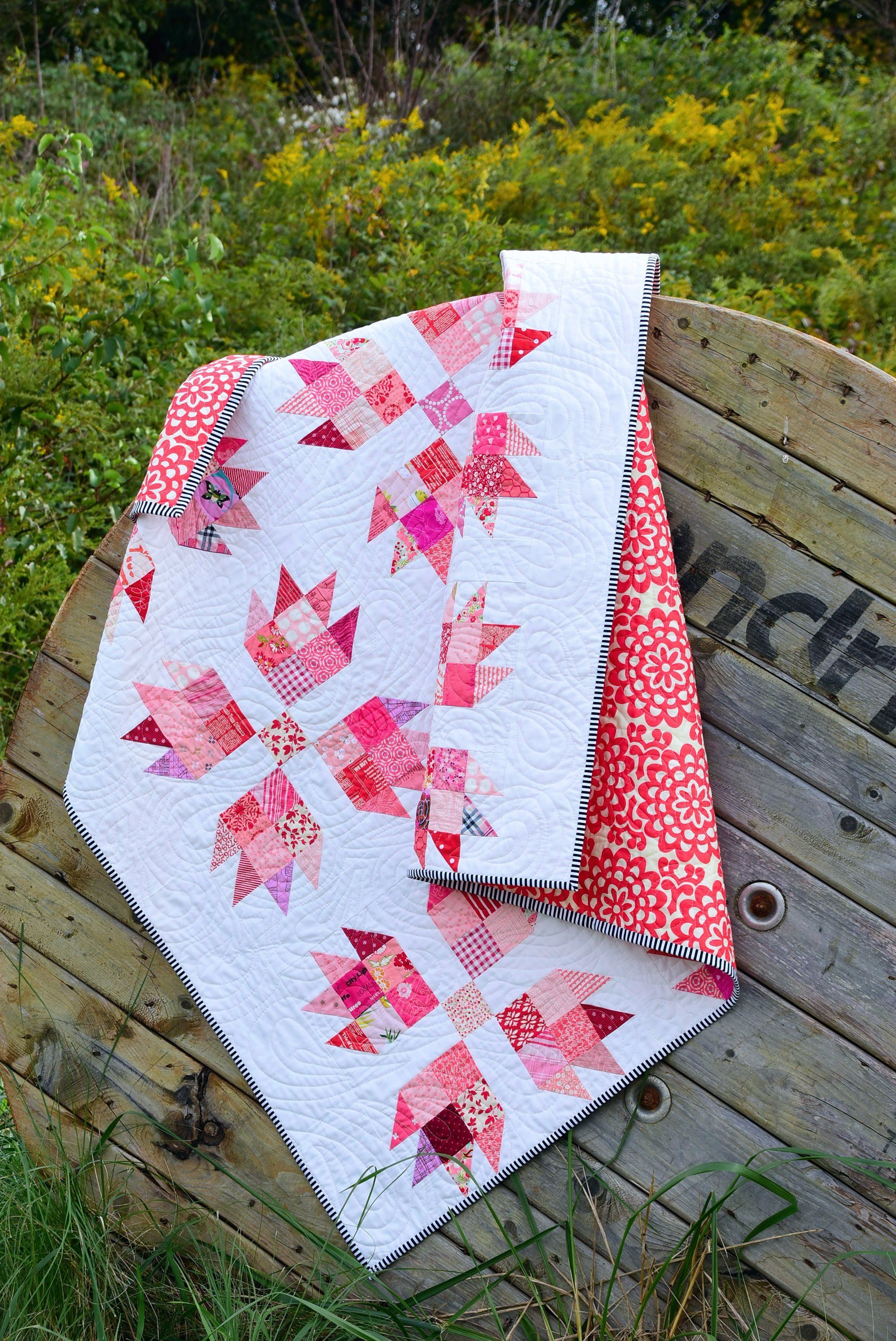 Instant Download, pdf Quilt Pattern Bear Hugs is a fat eighth and scrap friendly design that is based on the traditional bear claw quilt block. The pattern is at a confident beginner level and contains a coloring sheet to audition possible color schemes and fabrics. The cover quilt was made using red and pink print fabric scraps, Warm & White batting by The Warm Company, and was pieced and quilted using Aurifil thread. The pattern includes instructions for a lap sized quilt. See the pictures abo Girl Quilts Patterns, Quilting Designs Patterns, Patchwork Quilt Patterns, Pdf Quilt Pattern, Girls Quilts, Free Baby Quilt Patterns, Quilts For Kids, Vintage Quilts Patterns, Patchwork Top