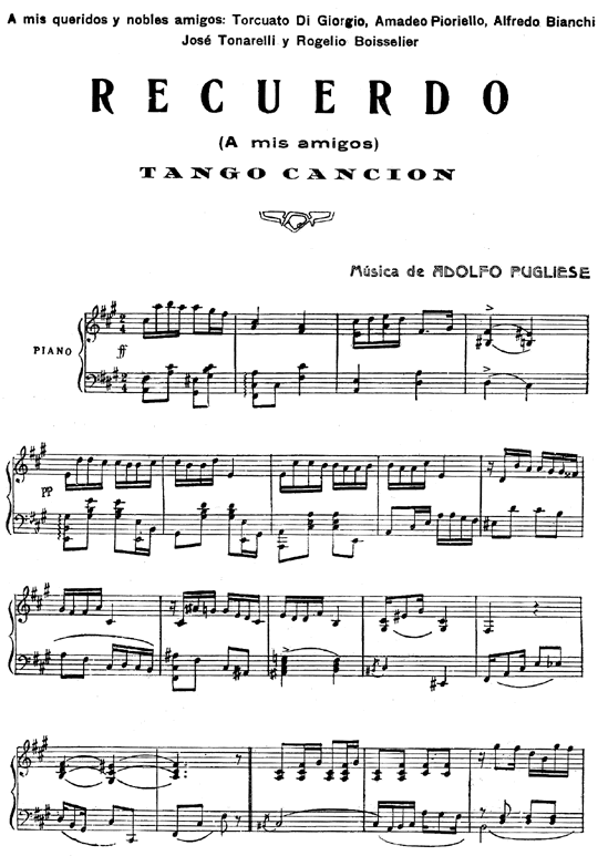 Tango 1924 Música Osvaldo Pugliese Letra Eduardo Moreno Musica Partituras Partituras Musica