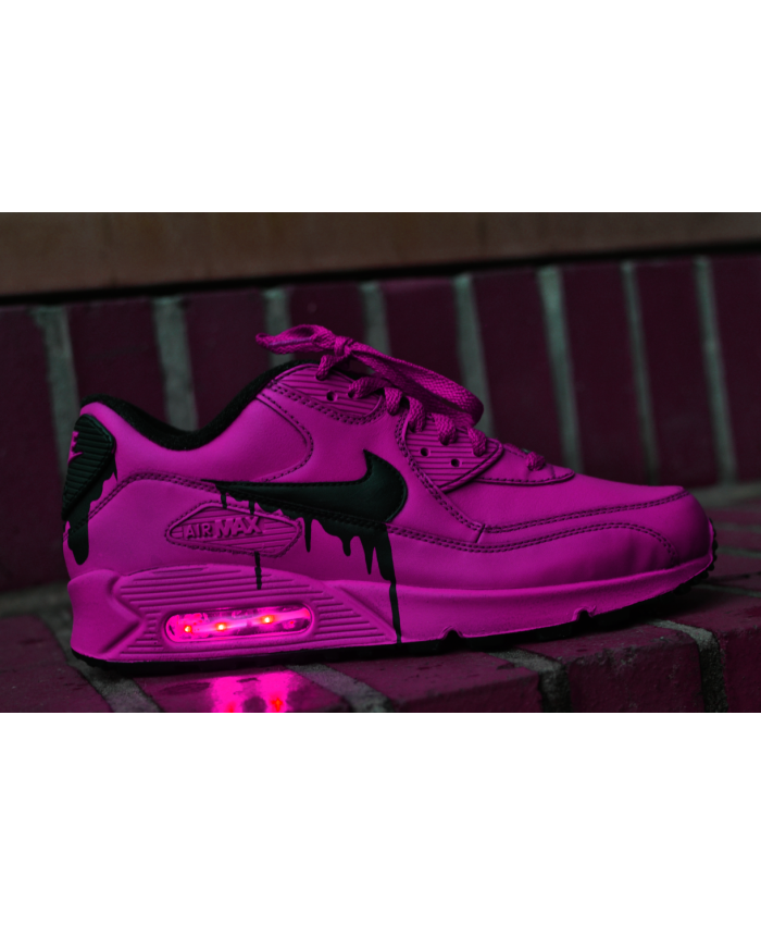 Nike Air Max 90 Candy Drip Leather Peachblow Black Trainer UK