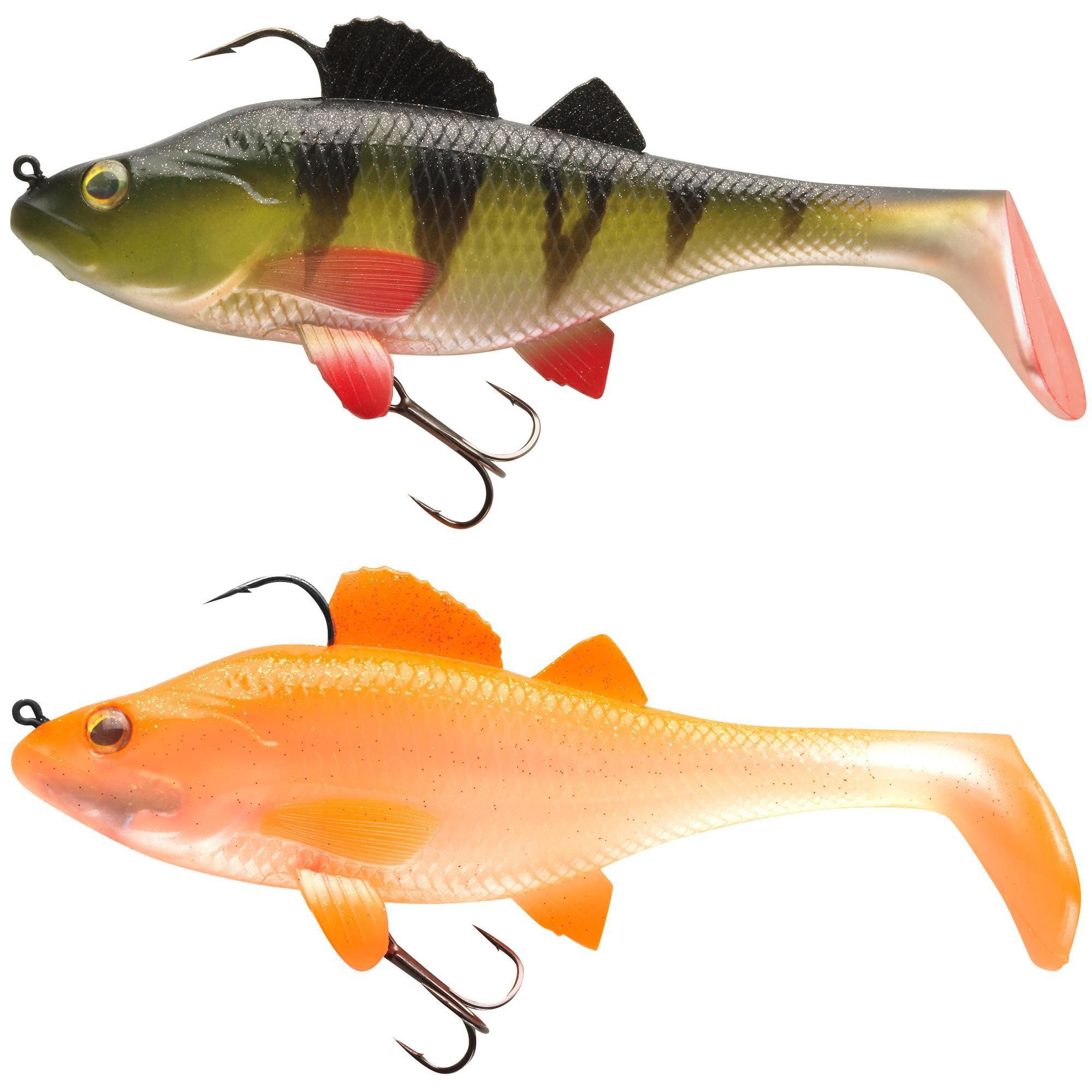 Caperlan - Hengelsport - Softbaits - Softbait shad voor kunstaasvissen Set Perch RTC 170 baars. Onze ontwerpers, zelf fervente hengelaars, hebben deze shad ontwikkeld voor het kunstaasvissen in zoet water, vooral met het oog op snoek.