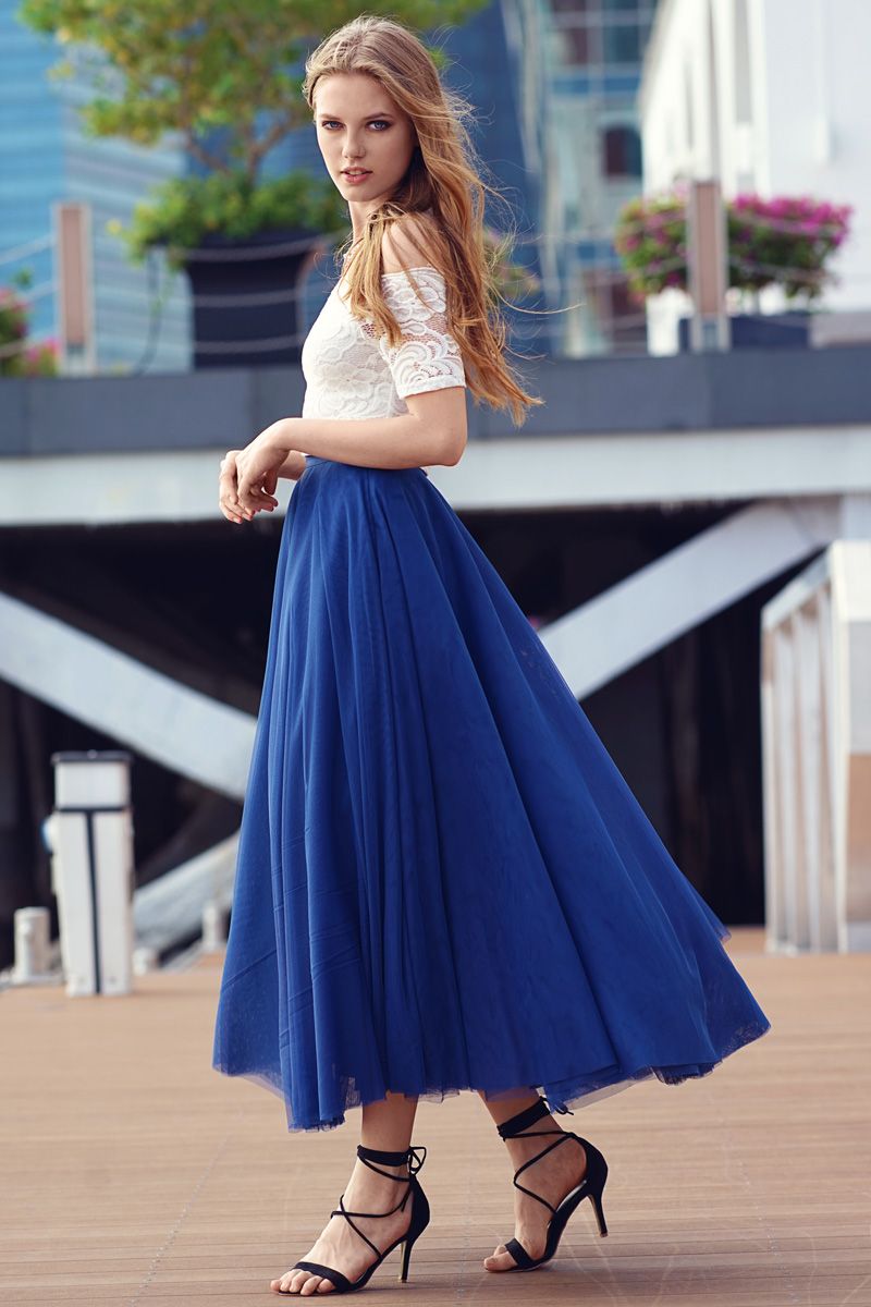 Taylor Tulle Skirt In Royal Blue Tulle Skirts Outfit Blue Tulle Skirt Tulle Skirt