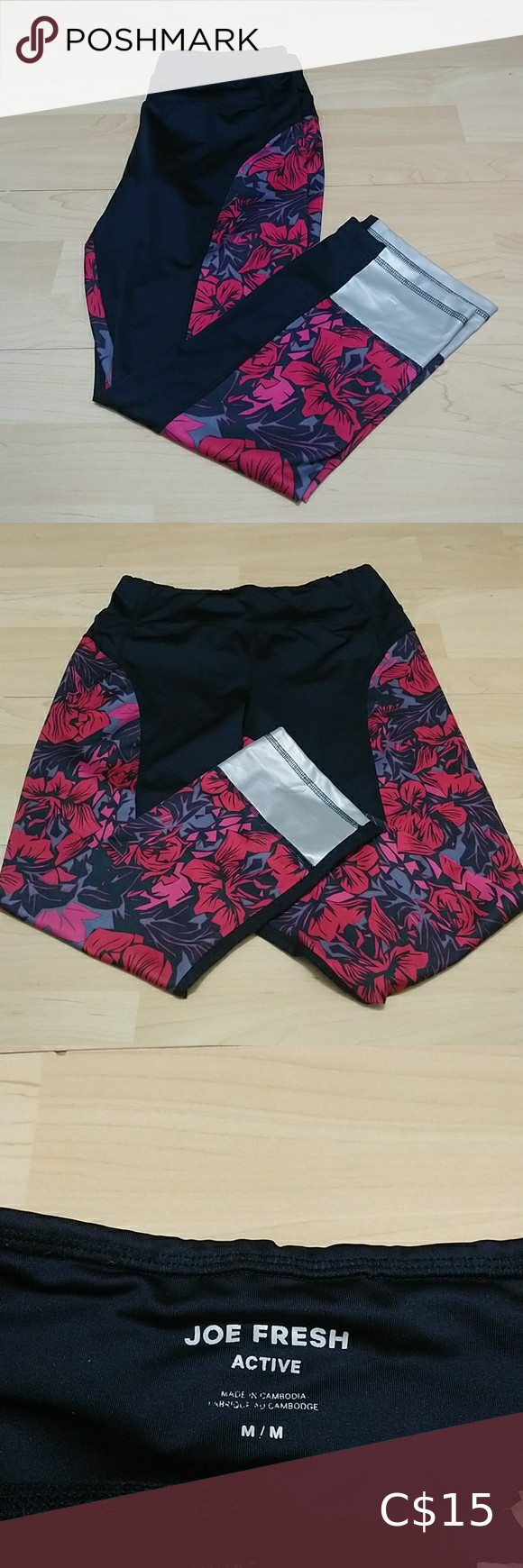 Joe fresh active crop floral leggings Joe fresh active crop floral leggings