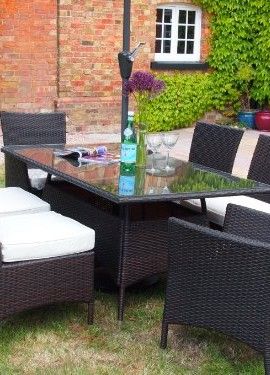 Barcelona Rectangular Brown Rattan Garden Furniture Table And 6 Barcelona Rectangular Brown Rattan Garden Furniture Table And 6 Chairs Dining Set With Free Cover Worth 60 For A Limited Time 0