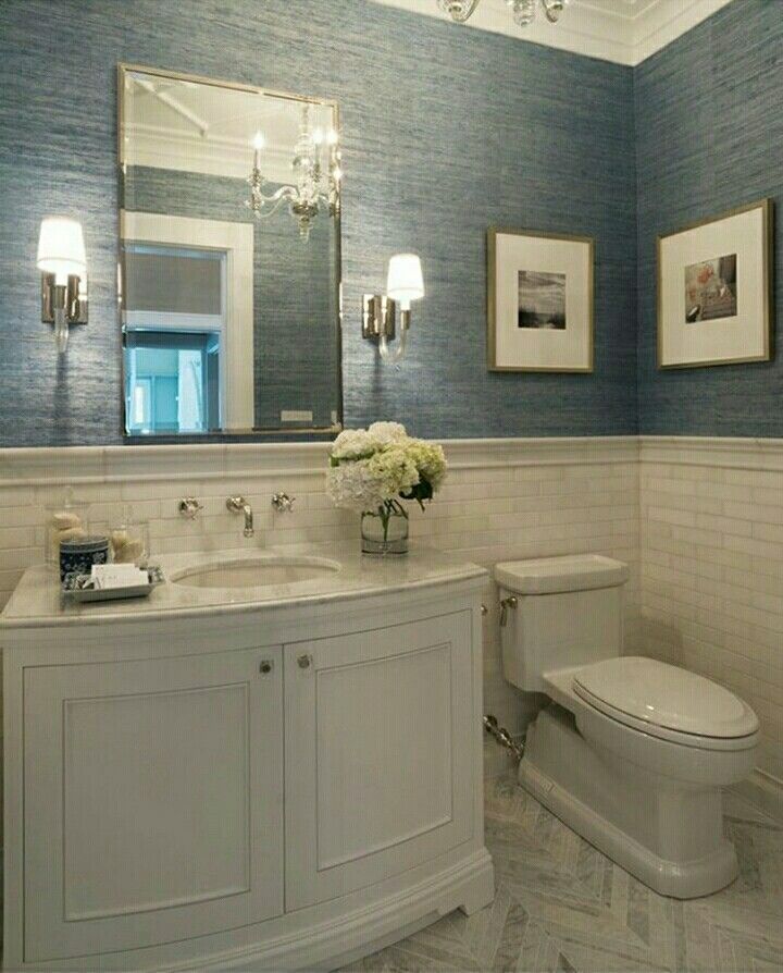 Pin By Briana Bateman On I Decorate Bathrooms Pinterest Half Bathroom Wallpaper Grcloth Dining Room Powder