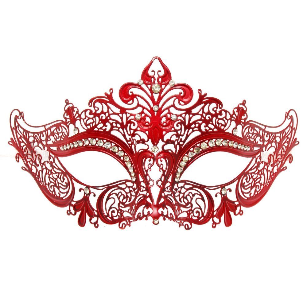 Ladies Red Black Venetian Masquerade Mask Perfect for Prom//MardiGras//Party
