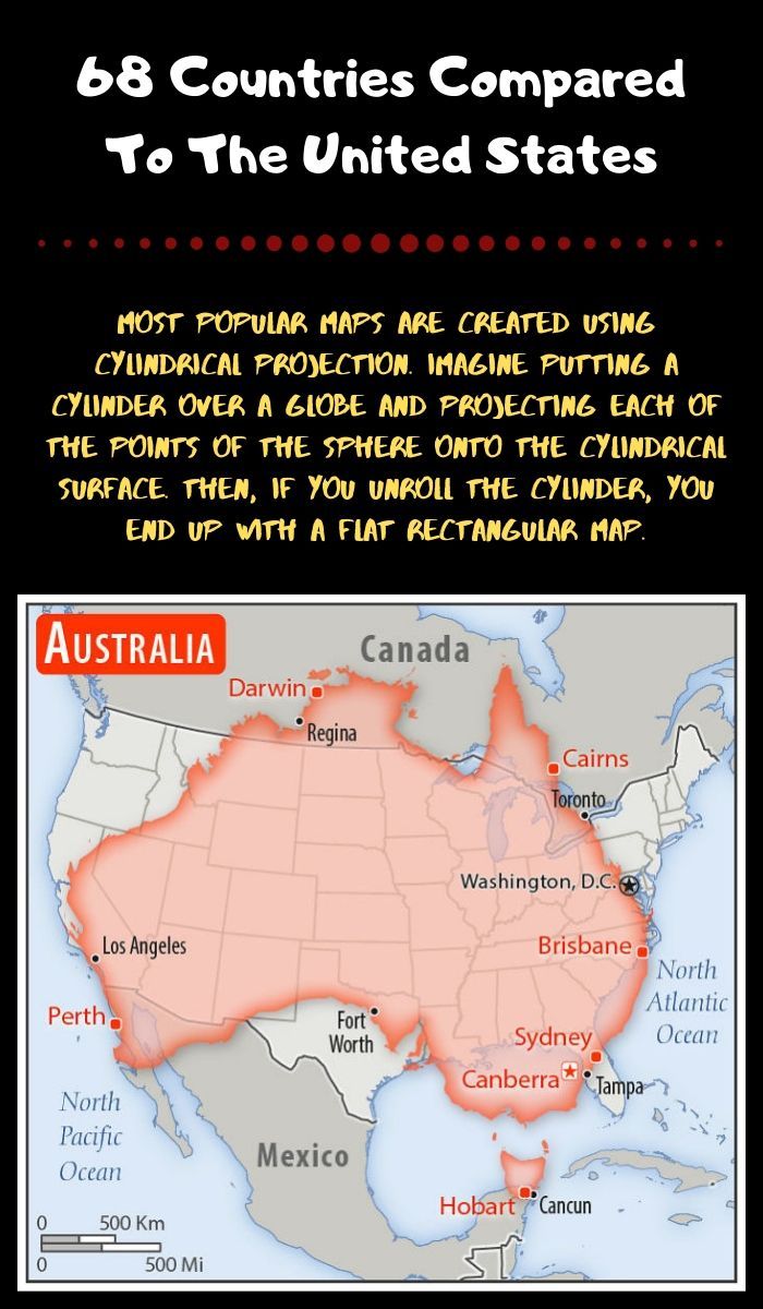 30 Countries Compared To The United States With A Real Scale