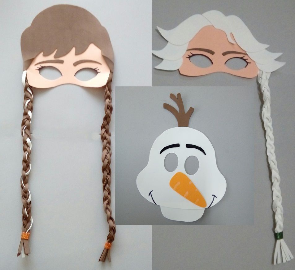 Máscara Infantil da Elsa do filme Frozen 3 Camadas