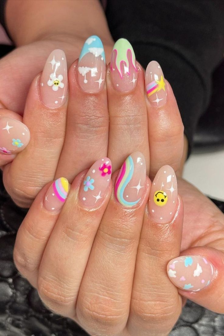 As summer is approaching its time to switch things up like your wardrobe as well as your nail design. Here are 30 cute summer nail design you can try. madnails.ut licensnails maralfakharinia_nail … Cute Simple Nails, Pretty Gel Nails, Really Cute Nails, Nail Design Spring, Cute Summer Nail Designs, Summery Nails, Cute Summer Nails, Funky Nail Art, Funky Nails