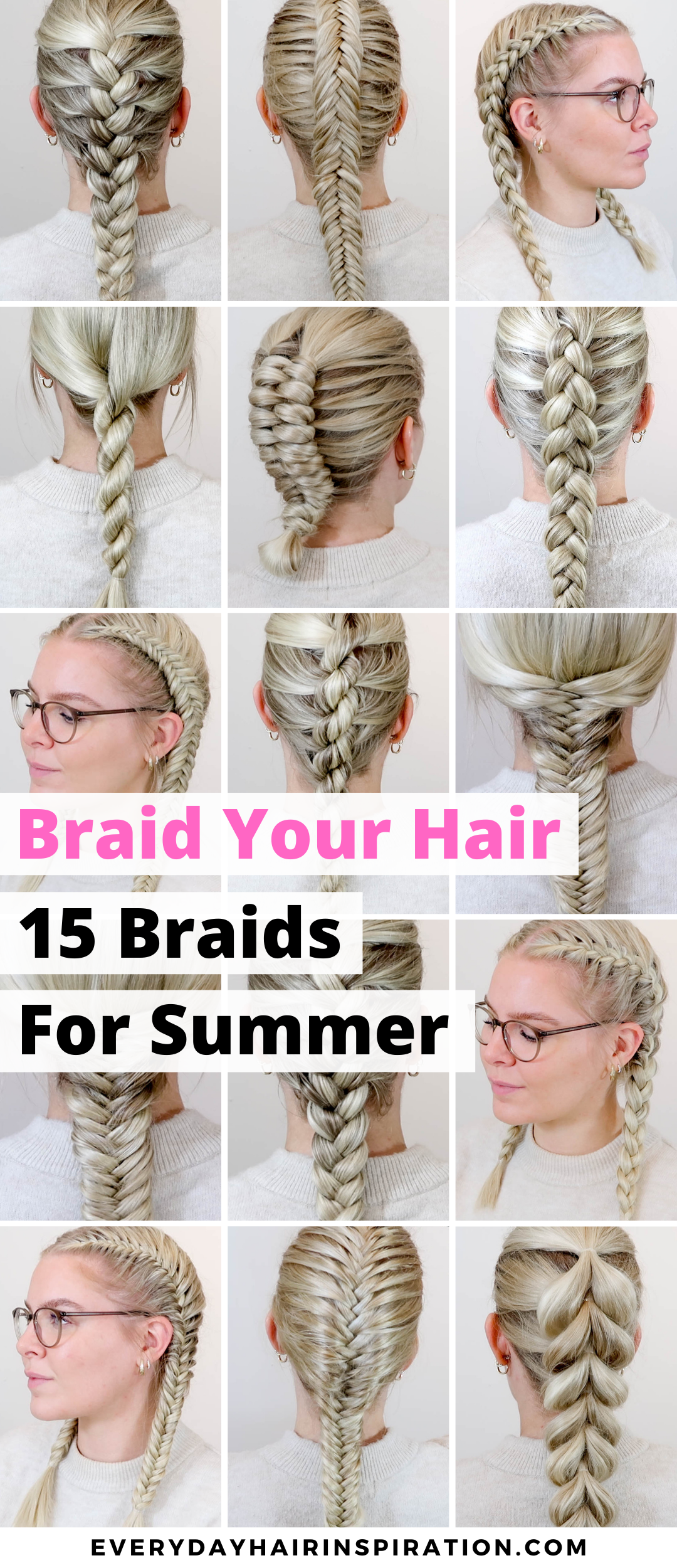 How To Braid Your Own Hair (15 Braids For Summer) Medium Hair Braids, Braids For Short Hair, Medium Hair Styles, Thick Hair Styles, Braids For Girls Hair, Easy Hair Braids, How To Braid Hair, How To Style Braids, Short Hair Braid Styles