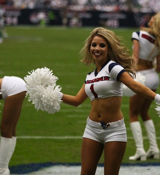 Beauty housewife outdoor cheerleaders