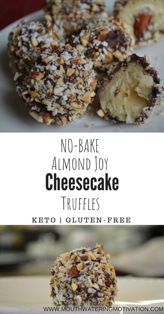 No-Bake Almond Joy Cheesecake Truffles GUYS. These were amazing! So simple to ma...