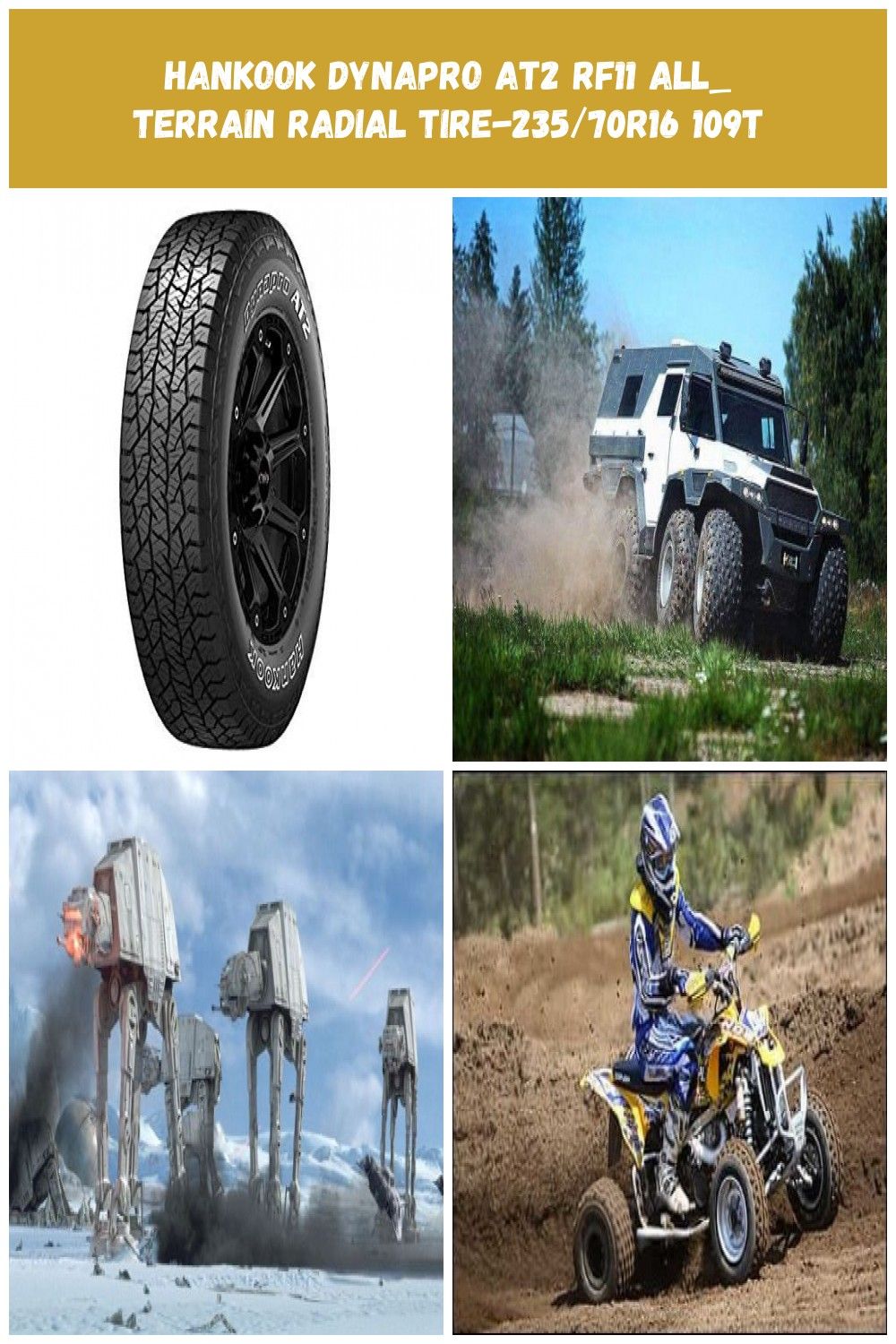 Hankook Dynapro AT2 RF11 all/_ Terrain Radial Tire-235//70R16 109T