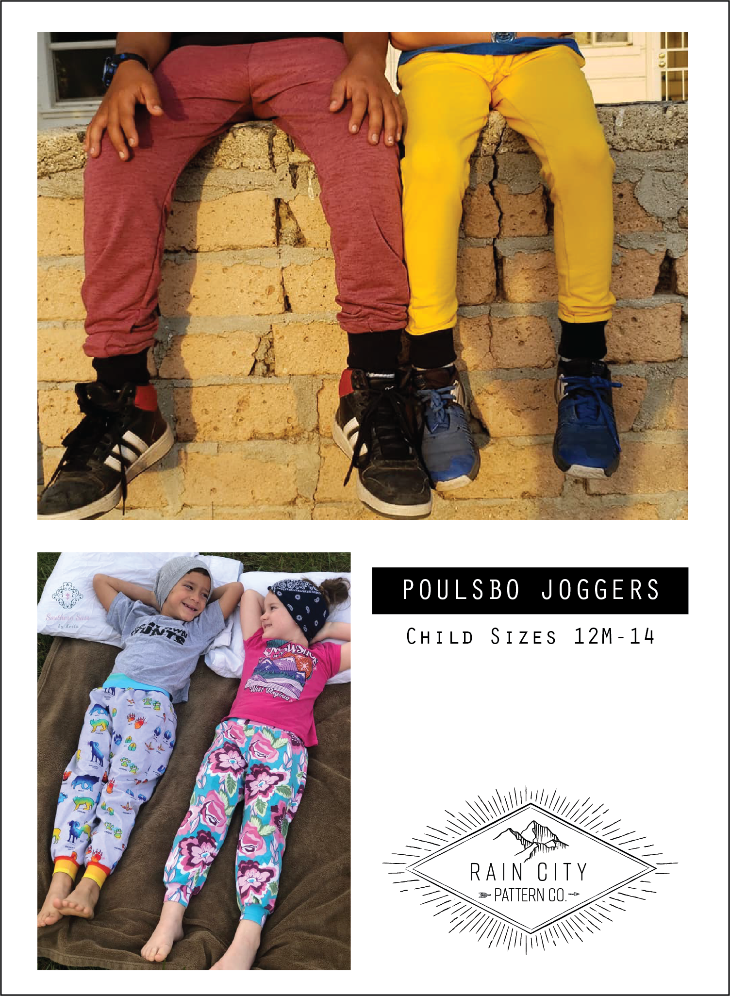 Poulsbo Joggers | Child Sizes 12M-14 | Beginner Level Sewing Pattern | Sewing patterns for kids