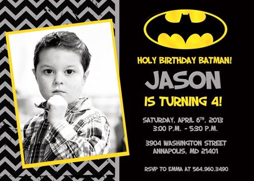 batman birthday party invitation