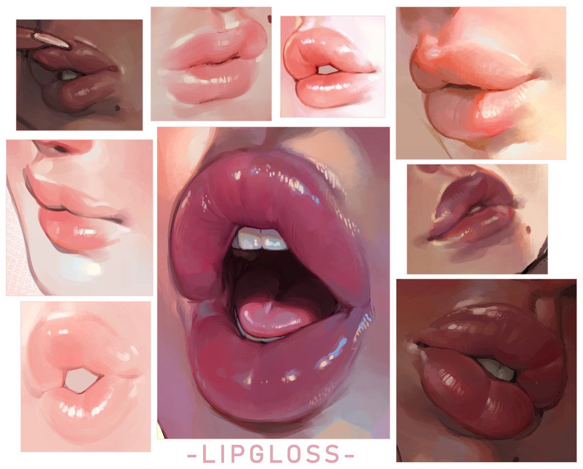 Gloss Hotglossed Twitter Lips Drawing Digital Art Tutorial