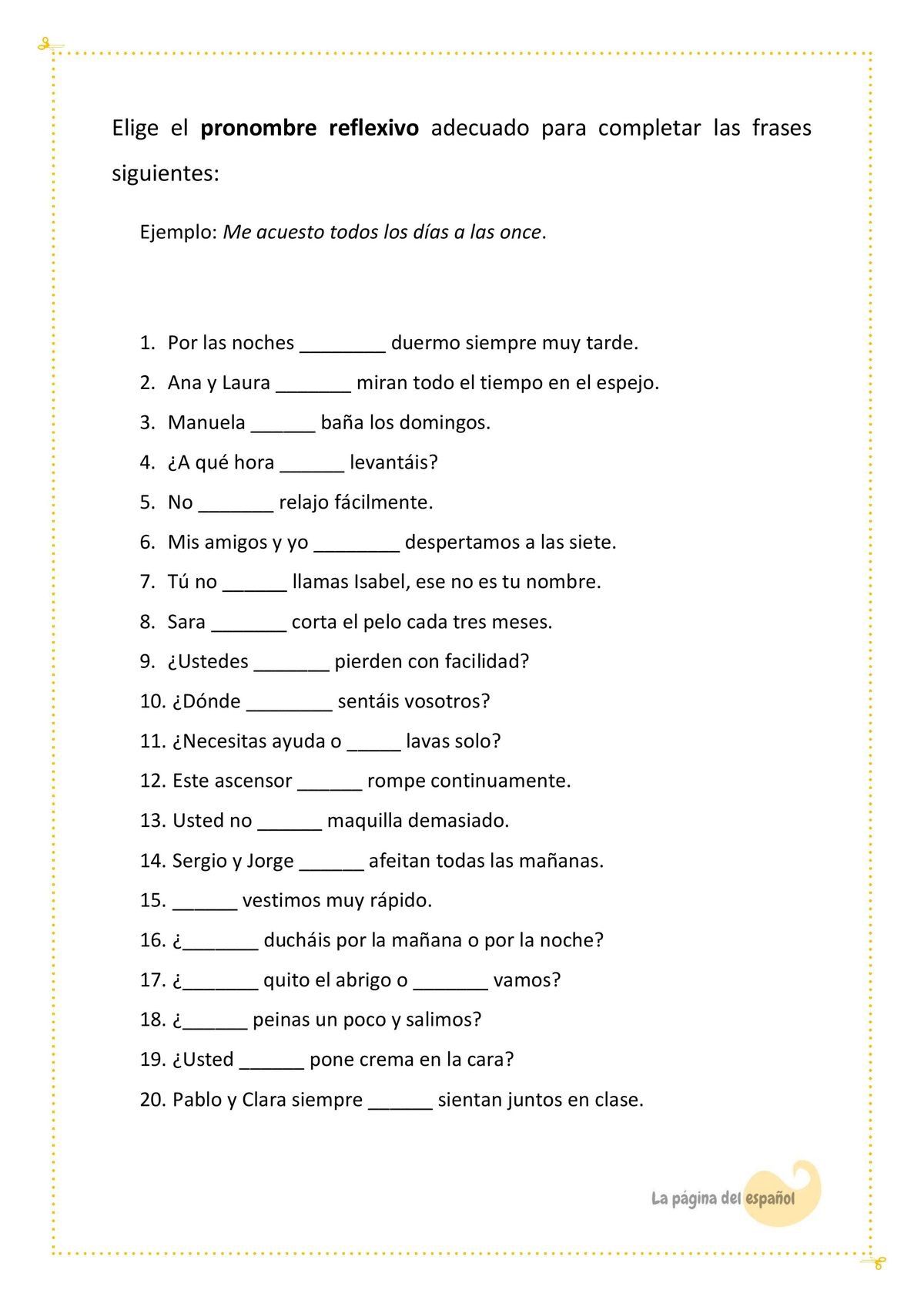 worksheet Reflexive Verbs Spanish Worksheet pin by aida yale on literatura y cultura pinterest spanish grammar 1 teacher language class courses worksheets high school spanish