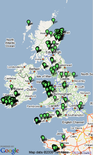 standing stone distribution in great britain ireland and brittany