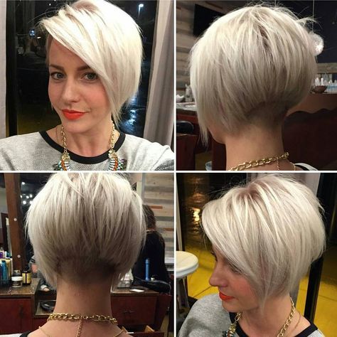 Edgy Pixie Bob With Nape Undercut Bobstylehaircuts Thick Hair Styles Hair Styles Short Hair With Layers