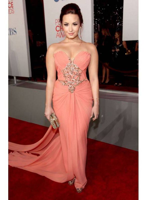 Elegant Celebrity Gowns Demi Lovato Red Dress Elegant Celebrity Gowns Demi Lovato Red Dress