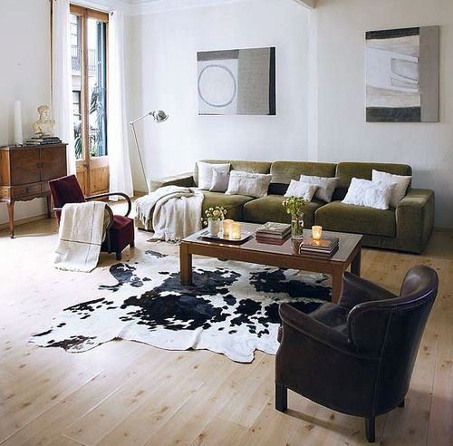 Decorating With Cow Hide Rugs In Living Room Cow Hide Rug