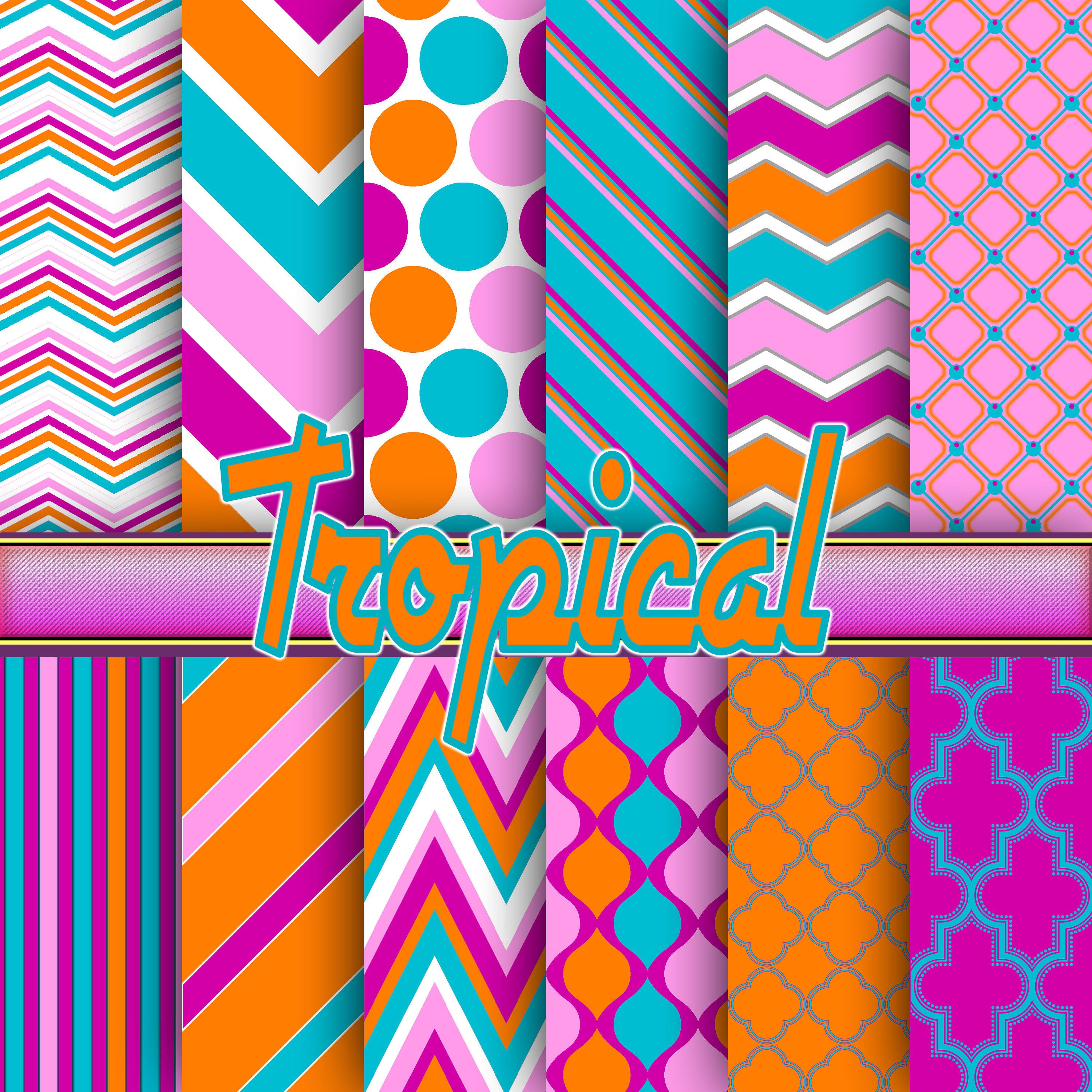 Tropical digital paper tropical background tropical Etsy Digital