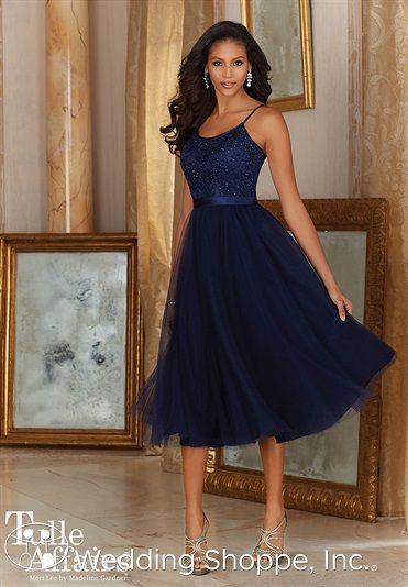 A And Flirty Bridesmaid Dress With Lace Bodice Tea A And Flirty Bridesmaid Dress With Lace Bodice Tea Length Tulle