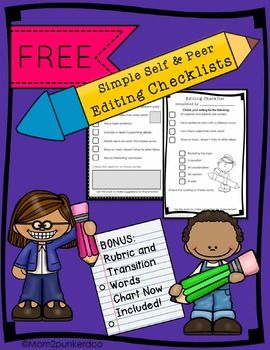 002 Tools For Writers Peer Editing Checklist, Feedback Rubric 002 Tools For Writers Peer Editing Checklist, Feedback Rubric
