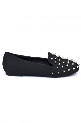 black spiked flats