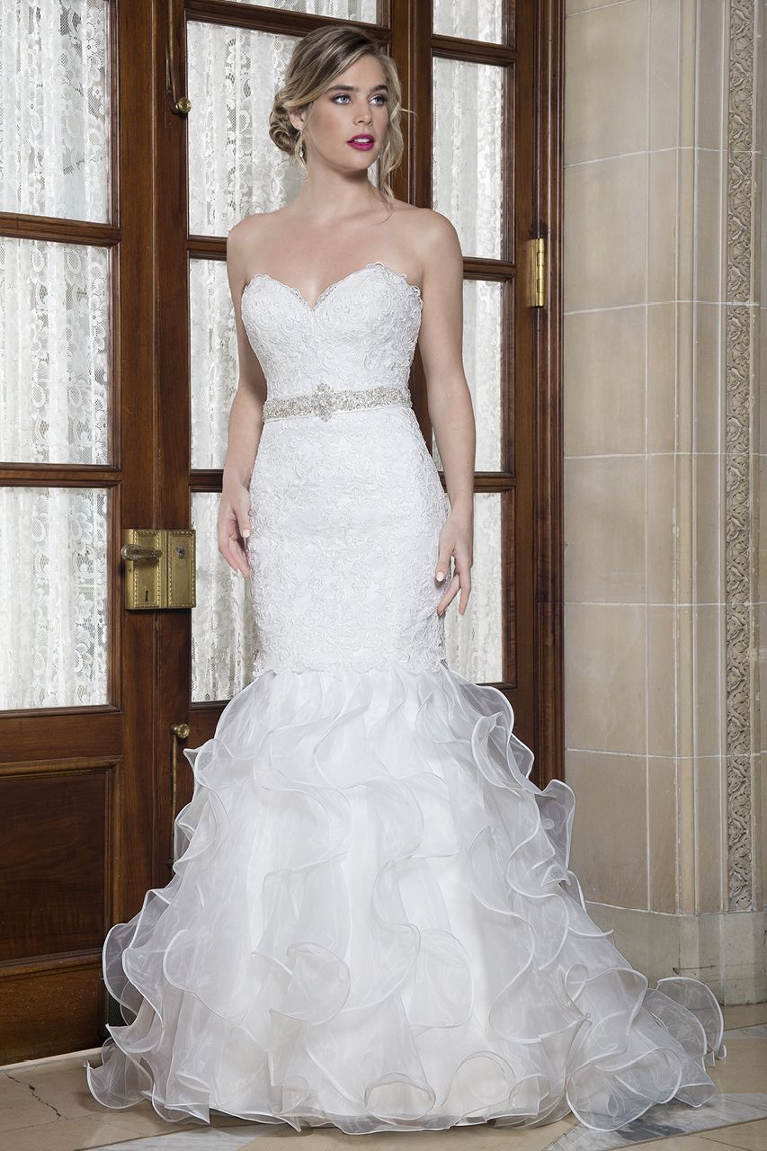 Wedding Gown Gallery | Ruffle wedding dress, Strapless wedding dress