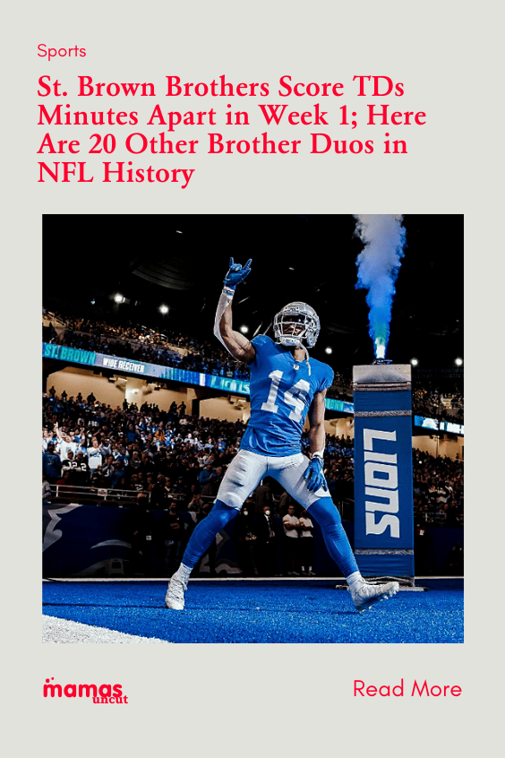 St. Brown Brothers Score TDs Minutes Apart in Week 1; Here Are 20 Other Brother Duos in NFL History Funny Parenting Memes, Parenting Advice, Nfl History, Wide Receiver, Amon, Scores, Baby Names, Celebrity News, All About Time