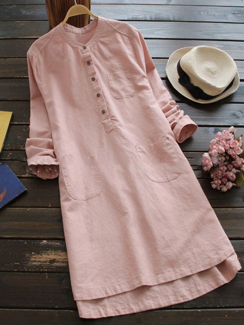 Shop Maxi Dress - Casual Long Sleeve Stand Collar Maxi Dress online. Discover unique designers fashion at anniecloth.com. Vintage Dresses Online, Mini Dresses Online, Vintage Style Dresses, Casual Dresses, Fashion Dresses, Elegant Dresses, Sexy Dresses, Summer Dresses, Formal Dresses