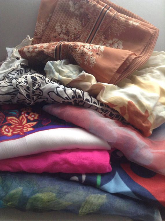Lot of Scarves, 8 different scarves, neck wrap, neck tie, head band, belt, sash, sheer, pattern, original, vintage scarf, Greece #tieheadscarves